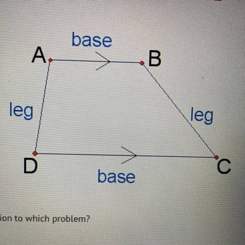 The sketch shown could be the solution to which problem? Sketch an isosceles trapezoid and label its