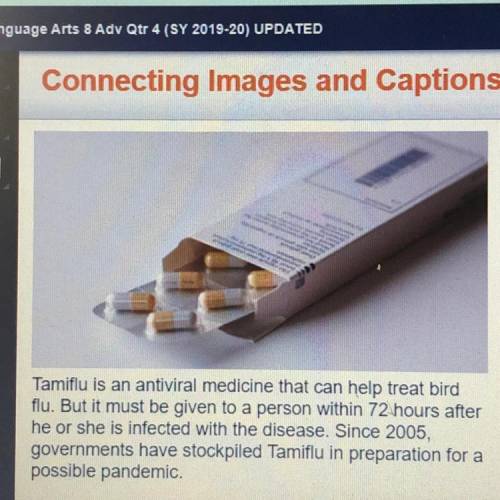 The main text says that other infected villagers were given Tamiflu®. How does this image caption su