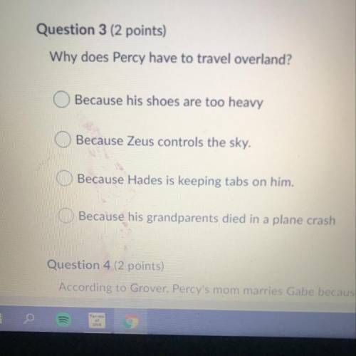 Why does Percy have to travel overland?