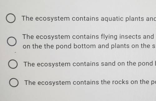 Which statement describes both biotic and abiotic factors in this pond ecosystem