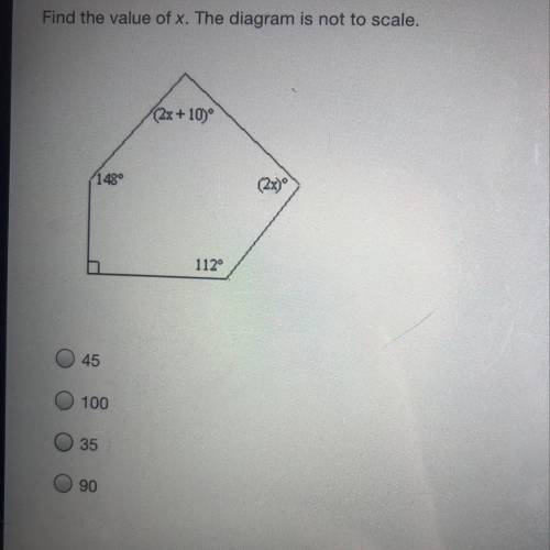 Find the value of x. The diagram is not to scale.