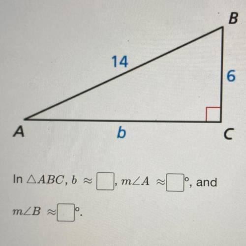 Solve the right triangle round decimal answers to nearest tenth