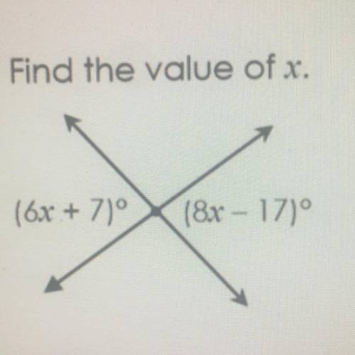 Find the value of x (6x+7)(8x-17)