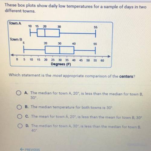These box plots show daily low temperatures for a sample of days in two different towns. Which state