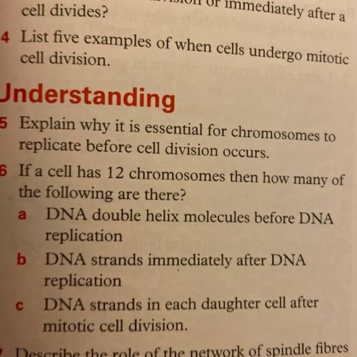 If a cell has 12 chromosomes how many of the following r there?