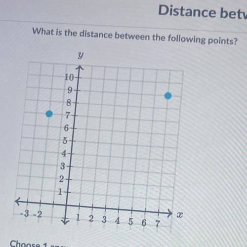 What is the distance between the following points