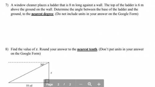 I need help with these two questions PLEASE HELP!! :)