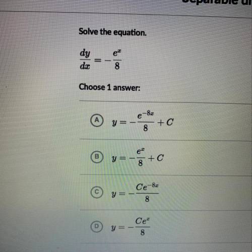 Solve the equation using separable differential equations
