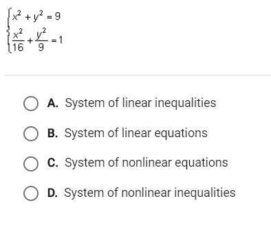 The following group of equations represents which type of system?