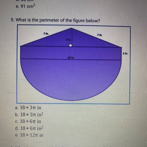 What is the perimeter of the figure below?