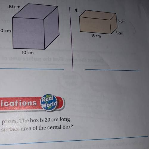 I need to find the surface area of the rectangular prisms