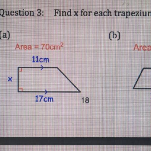 (area of trapezium) Area= 70 cm²=17+11 x 2