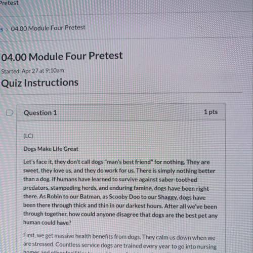 What is the main idea of the paragraph in bold? Help plzz  A. Dogs are constant companions  B. Dogs