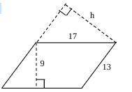 Find the value of h for the parallelogram to the right.