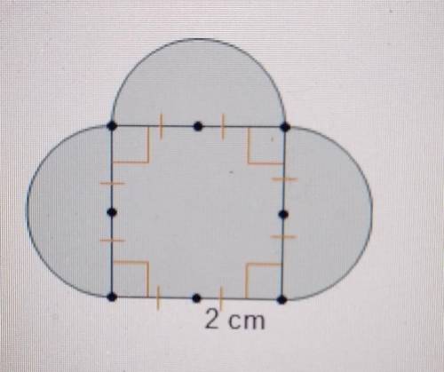 What is the area of the composite figure?a. (6π+ 4) cm2b. (6π + 16) cm2c. (12π + 4) cm2d. (12π + 16)