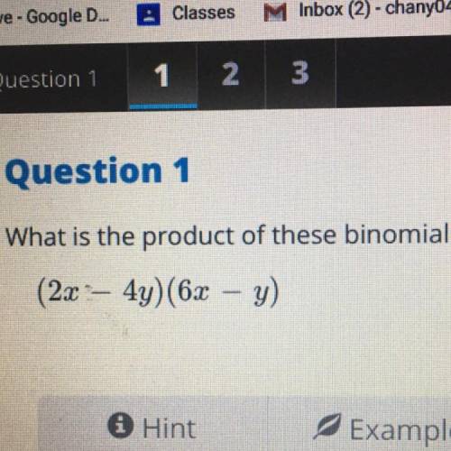 What is the product of the binomials