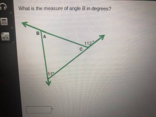 What is the measure of angle B in degrees