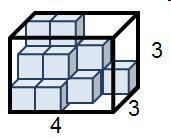 Which statements about this prism partially packed with unit cubes are true? Check all that apply. T