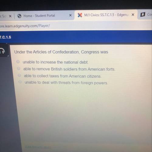 Under the articles of confederation, congress was