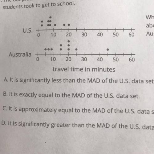 Which statement is true about the MAD of the Australian data set? A. It is significantly less than t