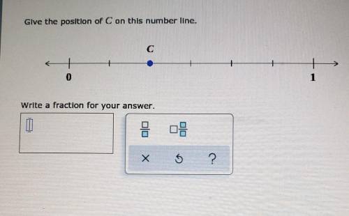 Give the position of c on this number line write a fraction for your number