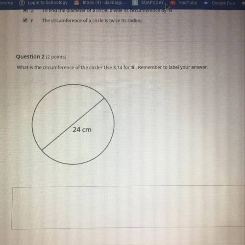 What is the circumference for this circle?