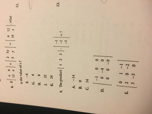 Need help for numbers eight and nine on math homework.