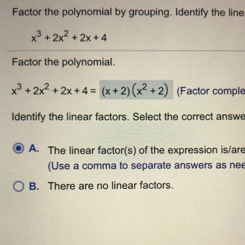 Identify the linear factors.