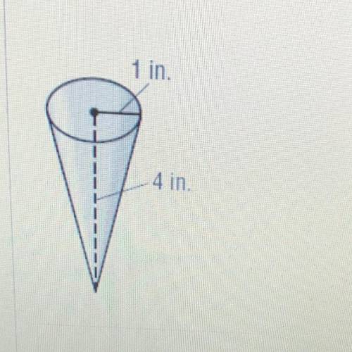 Find the volume of the cone. Use the symbol pi in the calculator Round to the tenths place.