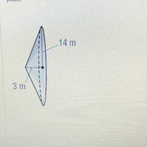 Find the volume of the cone. Use the symbol pi in the calculator. Round to the tenths place. 3 m