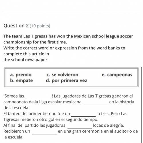 ¡Somos las ____ ! Las jugadoras de Las Tigresas ganaron el campeonato de la Liga escolar mexicana __