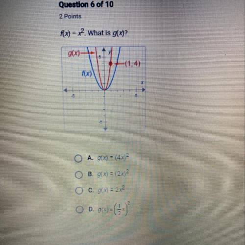 F(x) = x^2 What is g(x)?