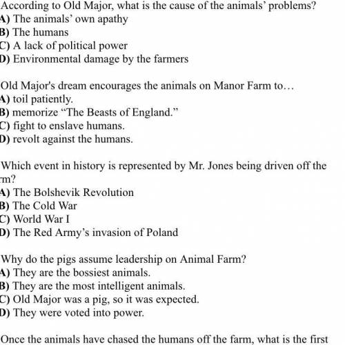 According to old major what is the cause of the animals problem