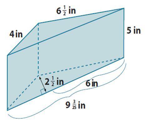 Find the surface area of this prism. Leave your answer as a mixed number in simplest form. Tell me t