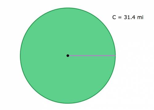 The circumference of a circle is 31.4 miles. What is the circle's radius?