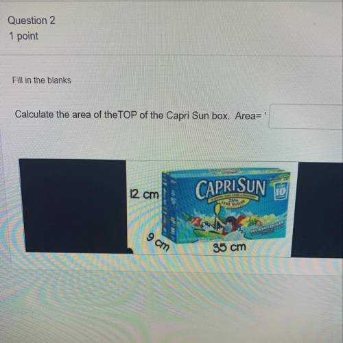 Calculate the area of the TOP of the Capri Sun box