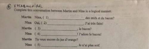 Complete this conversation between Martin and Nina in a logical manor