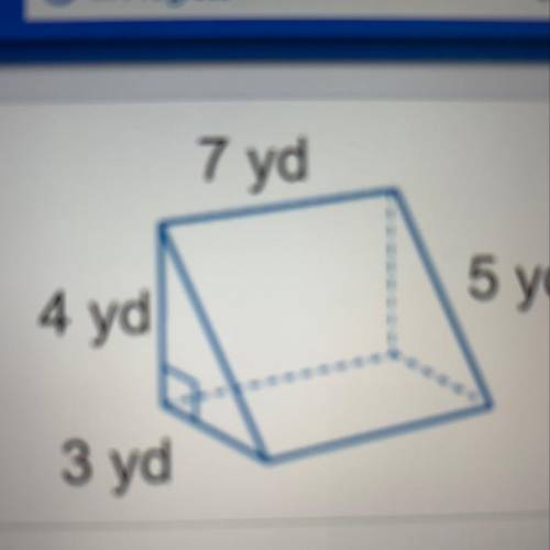 Find the surface area of a prism 7yd 5yd 4yd 3yd