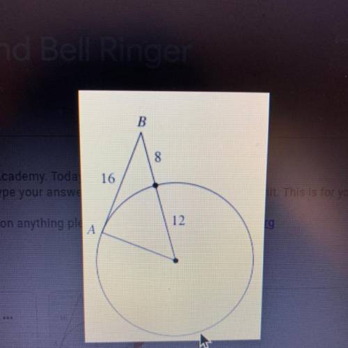 Is line AB tangent to the circle ?