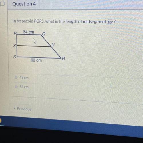 I’m the trapezoid PQRS, what is the length of the midsegment XY