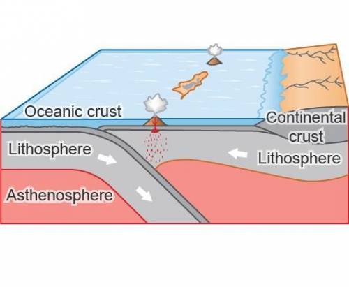 Study the image of a plate boundary Which feature is forming? mountain rift valley earthquake island