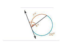 Find the values of x and y. Lines that appear to be tangent are tangent. X =  Y =