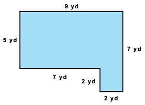 What is the area of the figure? A) 21 yd2  B) 35 yd2  C) 49 yd2  D) 70 yd2