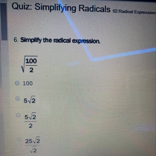 Simplify the radical expression