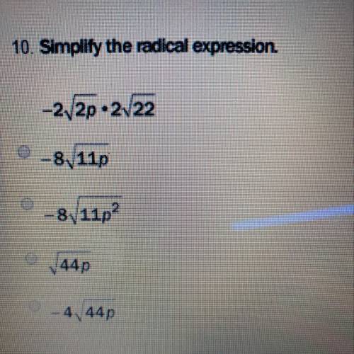 10. simplify the radical expression pleasseee