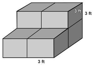 What is the surface area of the 3-dimensional shape? A) 24 square feet  B) 72 square feet  C) 198 sq