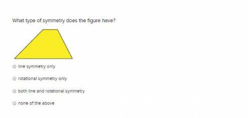 What type of symmetry does the figure have?line symmetry onlyrotational symmetry onlyboth line and r