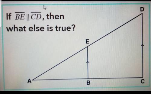 If BE is parallel to CD what else is true?