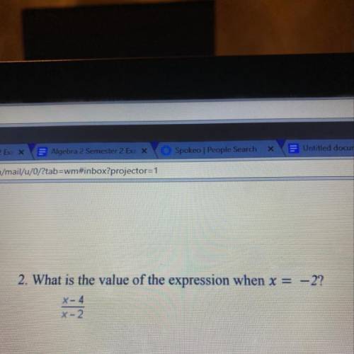 What is the value of the expression when x = -2?