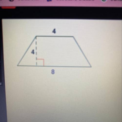 What is the area of the trapezoid? a. 16 square units  b. 24 square units  c. 32 square units  d. 36